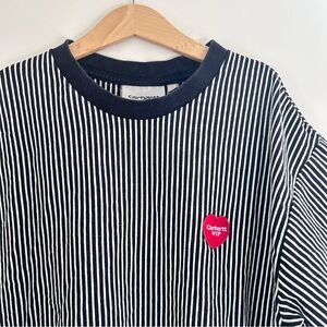 Carhartt wip black and white striped heart tee shirt size small